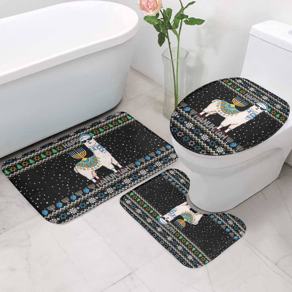 Happy Hanukkah Llama Bathroom Set Funny Menorah for Jewish Holiday - Wonder Print Shop