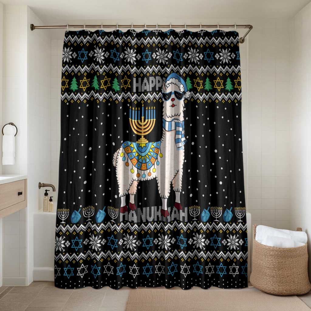 Happy Hanukkah Llama Bathroom Set Funny Menorah for Jewish Holiday - Wonder Print Shop