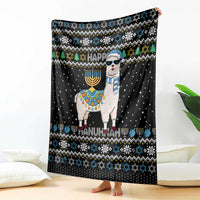 Happy Hanukkah Llama Blanket Funny Menorah for Jewish Holiday - Wonder Print Shop
