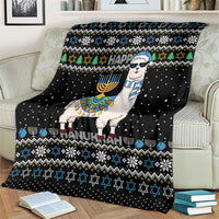 Happy Hanukkah Llama Blanket Funny Menorah for Jewish Holiday - Wonder Print Shop