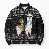 Happy Hanukkah Llama Bomber Puffer Jacket Funny Menorah for Jewish Holiday - Wonder Print Shop