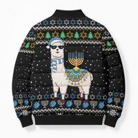 Happy Hanukkah Llama Bomber Puffer Jacket Funny Menorah for Jewish Holiday - Wonder Print Shop