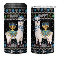 Happy Hanukkah Llama 4 in 1 Can Cooler Tumbler Funny Menorah for Jewish Holiday - Wonder Print Shop