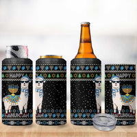 Happy Hanukkah Llama 4 in 1 Can Cooler Tumbler Funny Menorah for Jewish Holiday - Wonder Print Shop