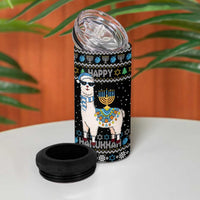 Happy Hanukkah Llama 4 in 1 Can Cooler Tumbler Funny Menorah for Jewish Holiday - Wonder Print Shop