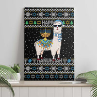 Happy Hanukkah Llama Canvas Wall Art Funny Menorah for Jewish Holiday - Wonder Print Shop