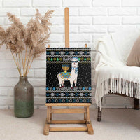 Happy Hanukkah Llama Canvas Wall Art Funny Menorah for Jewish Holiday - Wonder Print Shop
