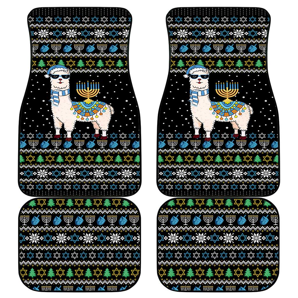 Happy Hanukkah Llama Car Mats Funny Menorah for Jewish Holiday - Wonder Print Shop