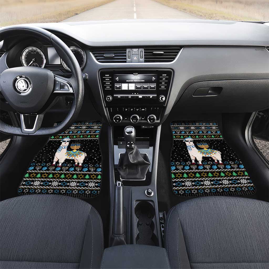 Happy Hanukkah Llama Car Mats Funny Menorah for Jewish Holiday - Wonder Print Shop