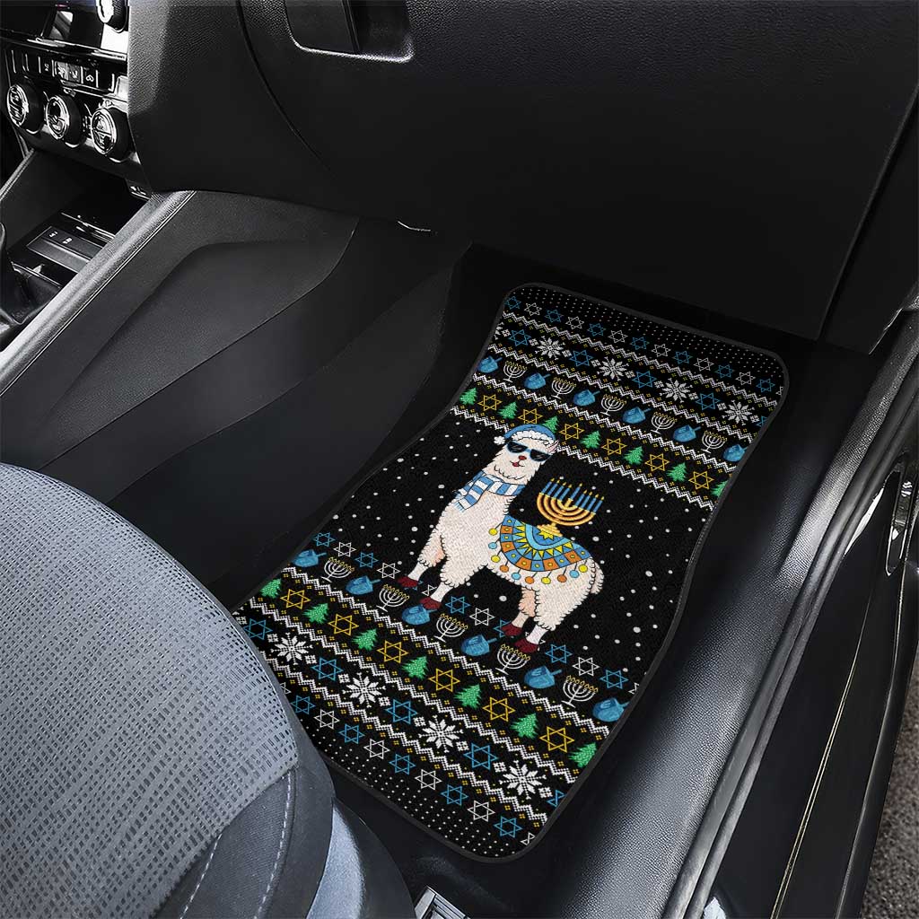 Happy Hanukkah Llama Car Mats Funny Menorah for Jewish Holiday - Wonder Print Shop