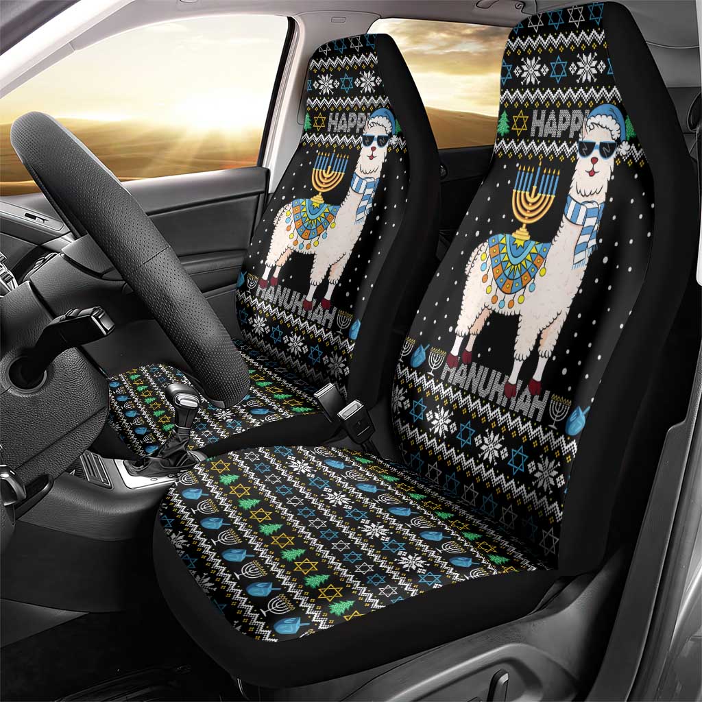 Happy Hanukkah Llama Car Seat Cover Funny Menorah for Jewish Holiday - Wonder Print Shop