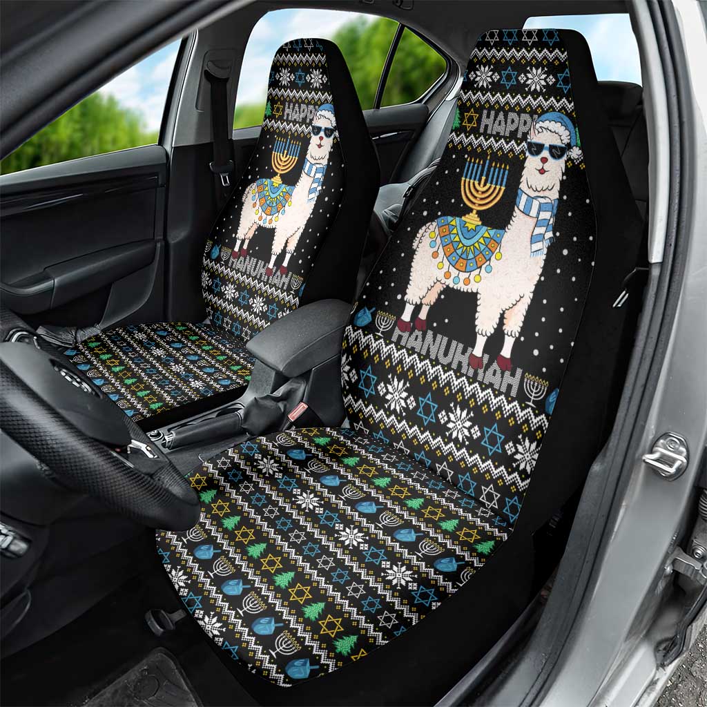 Happy Hanukkah Llama Car Seat Cover Funny Menorah for Jewish Holiday - Wonder Print Shop