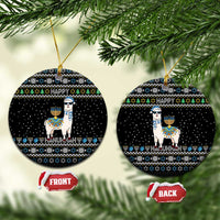 Happy Hanukkah Llama Ceramic Ornament Funny Menorah for Jewish Holiday - Wonder Print Shop
