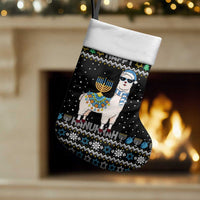 Happy Hanukkah Llama Christmas Stocking Funny Menorah for Jewish Holiday - Wonder Print Shop
