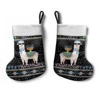 Happy Hanukkah Llama Christmas Stocking Funny Menorah for Jewish Holiday - Wonder Print Shop