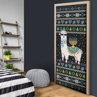Happy Hanukkah Llama Door Cover Funny Menorah for Jewish Holiday - Wonder Print Shop