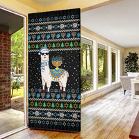 Happy Hanukkah Llama Door Cover Funny Menorah for Jewish Holiday - Wonder Print Shop