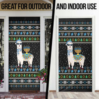 Happy Hanukkah Llama Door Cover Funny Menorah for Jewish Holiday - Wonder Print Shop