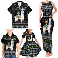 Happy Hanukkah Llama Family Matching Tank Maxi Dress and Hawaiian Shirt Funny Menorah for Jewish Holiday - Wonder Print Shop