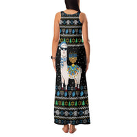 Happy Hanukkah Llama Family Matching Tank Maxi Dress and Hawaiian Shirt Funny Menorah for Jewish Holiday - Wonder Print Shop