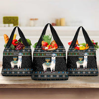 Happy Hanukkah Llama Grocery Bag Funny Menorah for Jewish Holiday - Wonder Print Shop
