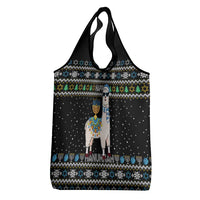 Happy Hanukkah Llama Grocery Bag Funny Menorah for Jewish Holiday - Wonder Print Shop