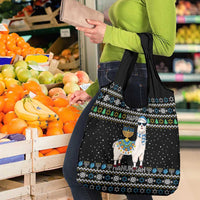 Happy Hanukkah Llama Grocery Bag Funny Menorah for Jewish Holiday - Wonder Print Shop