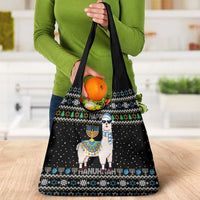Happy Hanukkah Llama Grocery Bag Funny Menorah for Jewish Holiday - Wonder Print Shop