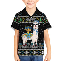Happy Hanukkah Llama Hawaiian Shirt Funny Menorah for Jewish Holiday - Wonder Print Shop