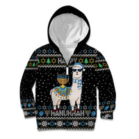 Happy Hanukkah Llama Kid Hoodie Funny Menorah for Jewish Holiday - Wonder Print Shop