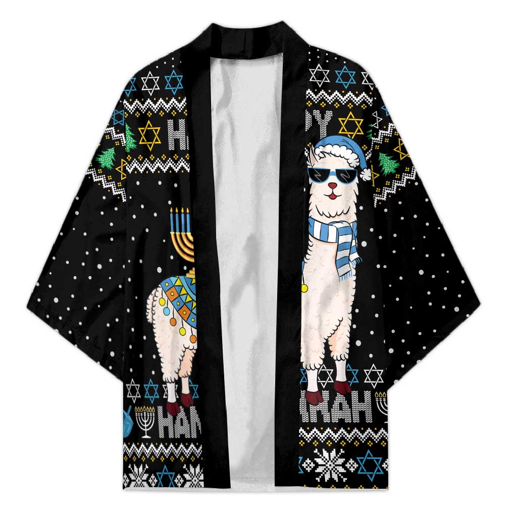 Happy Hanukkah Llama Kimono Funny Menorah for Jewish Holiday - Wonder Print Shop