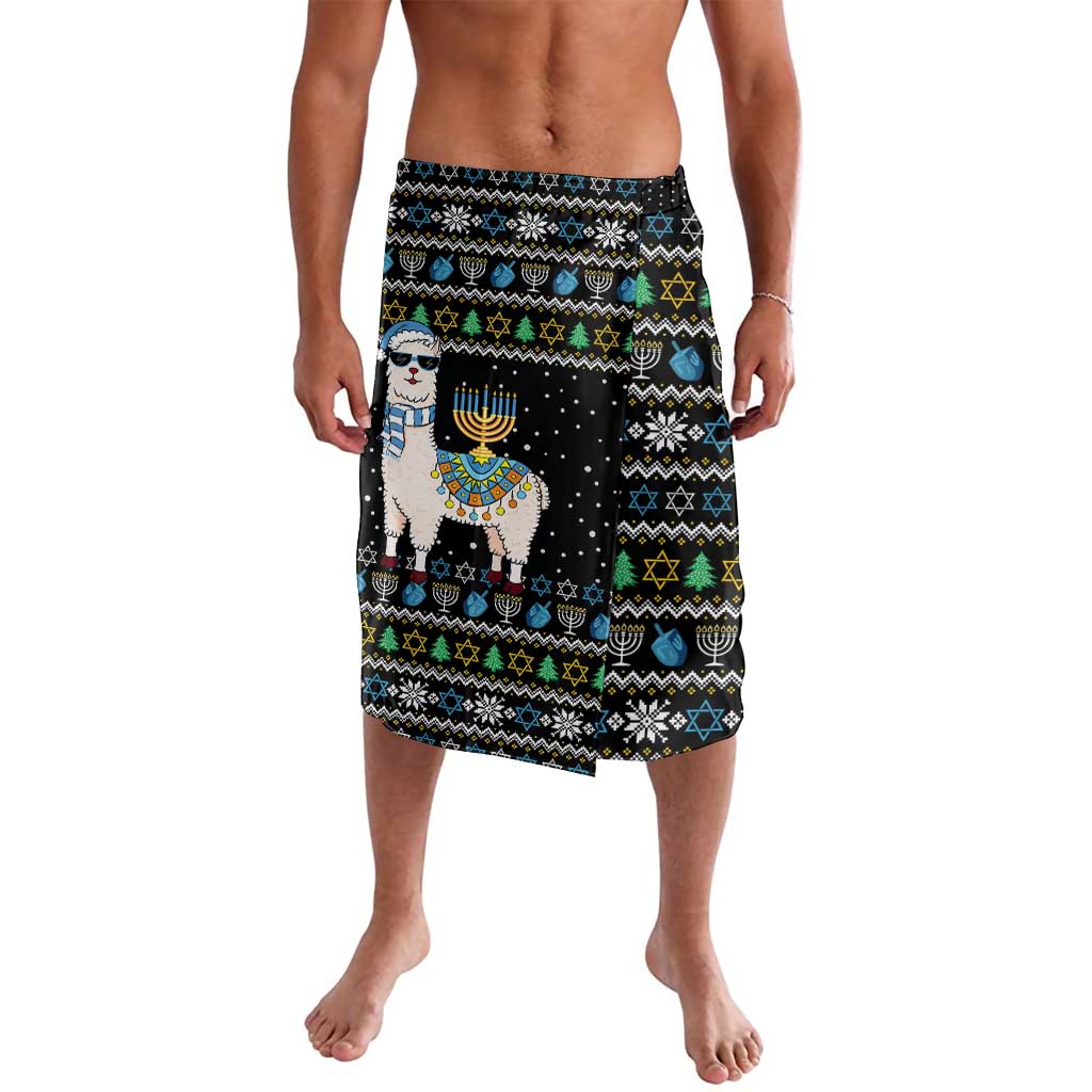 Happy Hanukkah Llama Lavalava Funny Menorah for Jewish Holiday - Wonder Print Shop