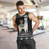 Happy Hanukkah Llama Men Tank Top Funny Menorah for Jewish Holiday - Wonder Print Shop