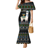 Happy Hanukkah Llama Mermaid Dress Funny Menorah for Jewish Holiday - Wonder Print Shop