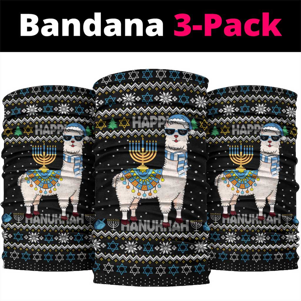 Happy Hanukkah Llama Neck Gaiter Funny Menorah for Jewish Holiday - Wonder Print Shop