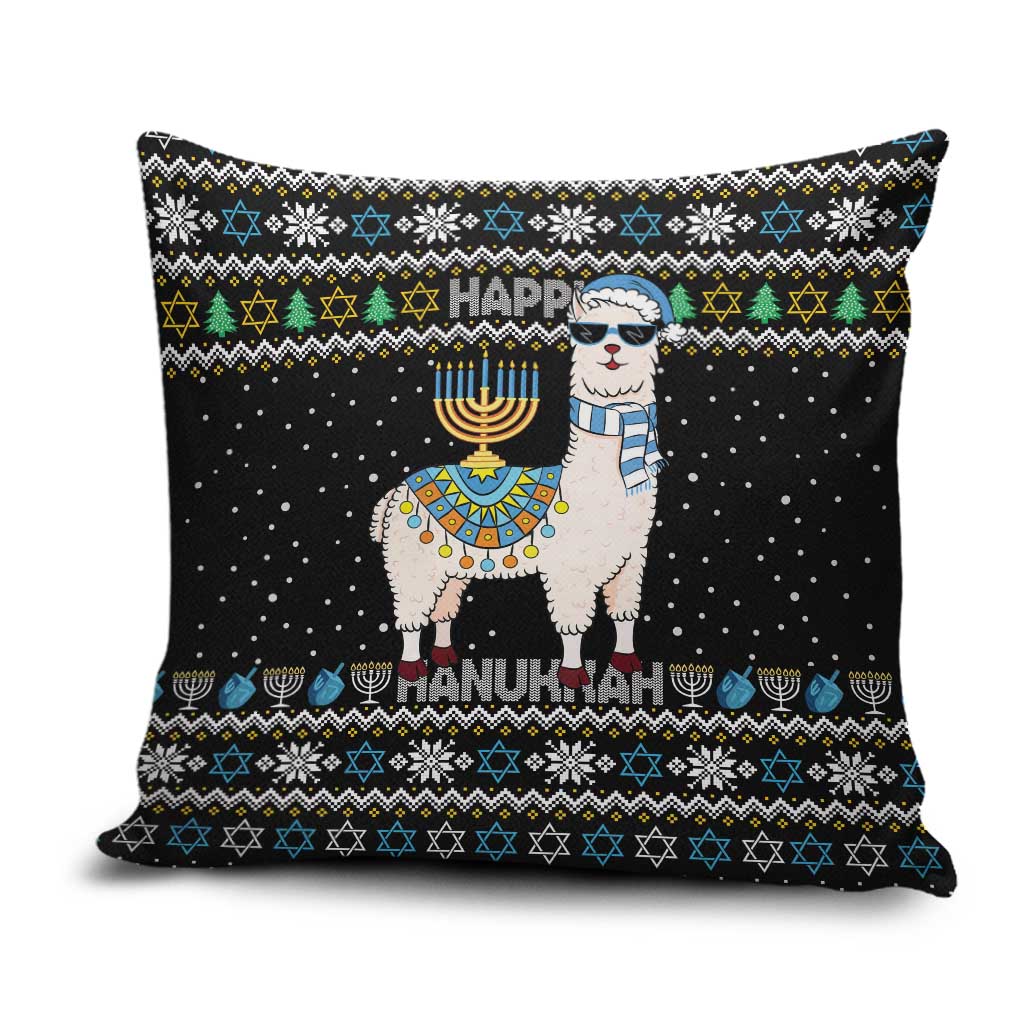 Happy Hanukkah Llama Pillow Cover Funny Menorah for Jewish Holiday - Wonder Print Shop