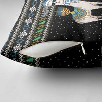 Happy Hanukkah Llama Pillow Cover Funny Menorah for Jewish Holiday - Wonder Print Shop