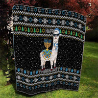 Happy Hanukkah Llama Quilt Funny Menorah for Jewish Holiday - Wonder Print Shop