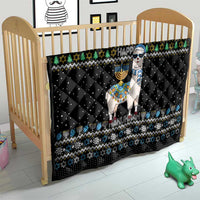 Happy Hanukkah Llama Quilt Funny Menorah for Jewish Holiday - Wonder Print Shop