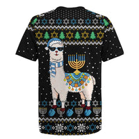 Happy Hanukkah Llama Rugby Jersey Funny Menorah for Jewish Holiday - Wonder Print Shop