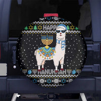 Happy Hanukkah Llama Spare Tire Cover Funny Menorah for Jewish Holiday - Wonder Print Shop
