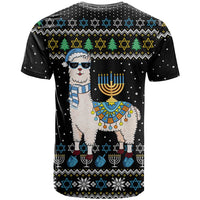 Happy Hanukkah Llama T Shirt Funny Menorah for Jewish Holiday - Wonder Print Shop