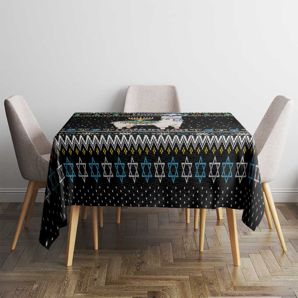 Happy Hanukkah Llama Tablecloth Funny Menorah for Jewish Holiday - Wonder Print Shop