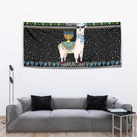 Happy Hanukkah Llama Tapestry Funny Menorah for Jewish Holiday - Wonder Print Shop