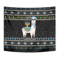 Happy Hanukkah Llama Tapestry Funny Menorah for Jewish Holiday - Wonder Print Shop