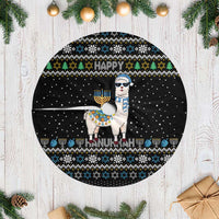Happy Hanukkah Llama Tree Skirt Funny Menorah for Jewish Holiday - Wonder Print Shop