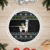 Happy Hanukkah Llama Tree Skirt Funny Menorah for Jewish Holiday - Wonder Print Shop