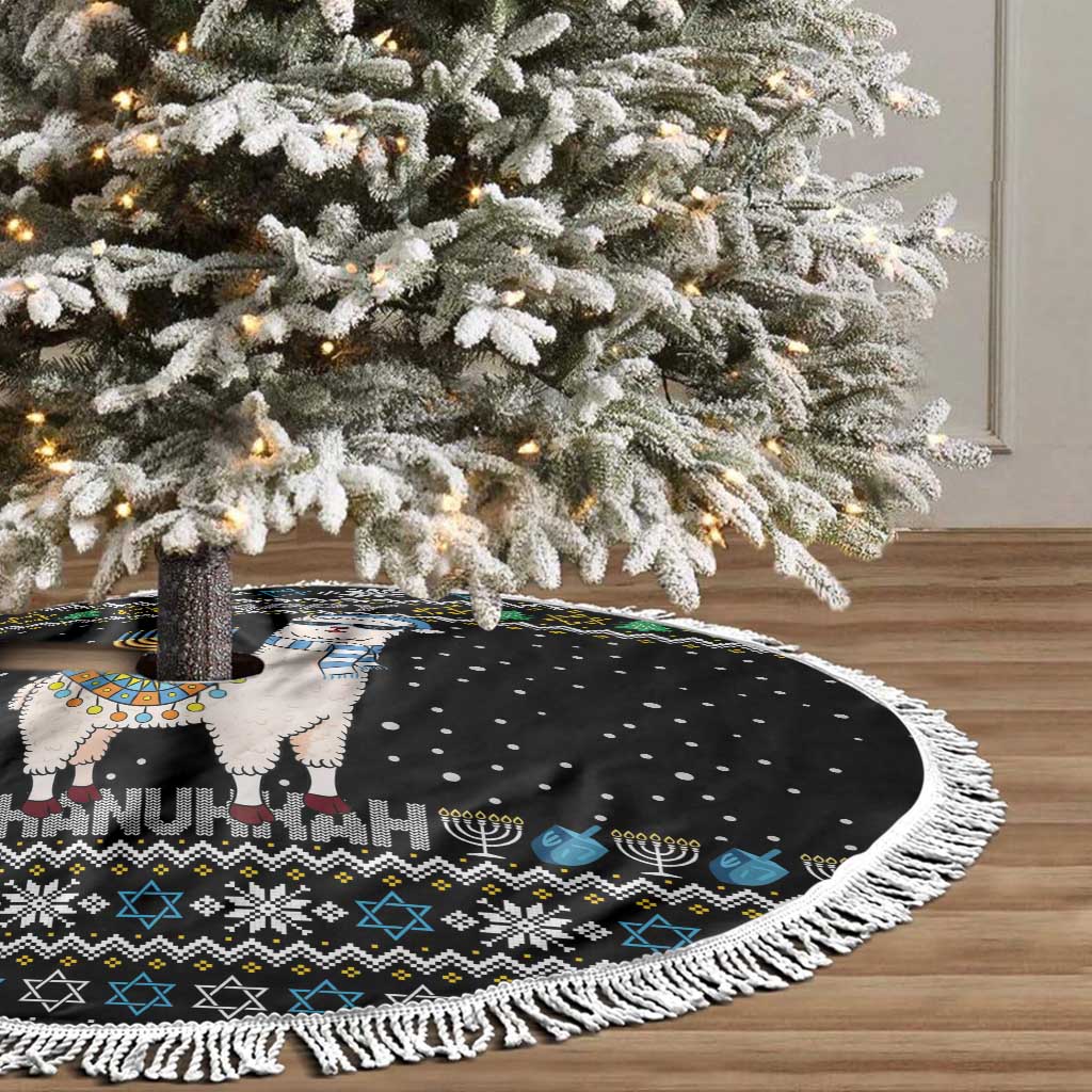 Happy Hanukkah Llama Tree Skirt Funny Menorah for Jewish Holiday - Wonder Print Shop