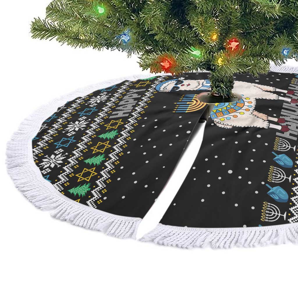 Happy Hanukkah Llama Tree Skirt Funny Menorah for Jewish Holiday - Wonder Print Shop
