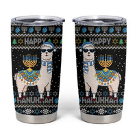 Happy Hanukkah Llama Tumbler Cup Funny Menorah for Jewish Holiday - Wonder Print Shop